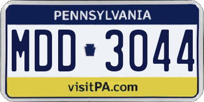 PA license plate MDD3044