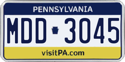PA license plate MDD3045