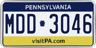 PA license plate MDD3046