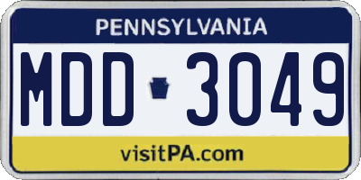 PA license plate MDD3049