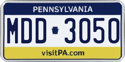 PA license plate MDD3050