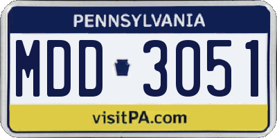 PA license plate MDD3051