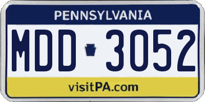PA license plate MDD3052