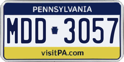 PA license plate MDD3057