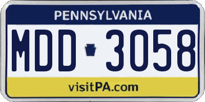 PA license plate MDD3058