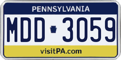 PA license plate MDD3059