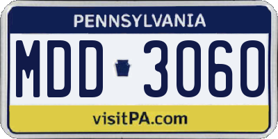 PA license plate MDD3060
