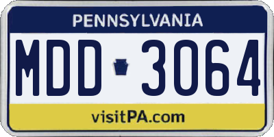 PA license plate MDD3064