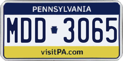 PA license plate MDD3065