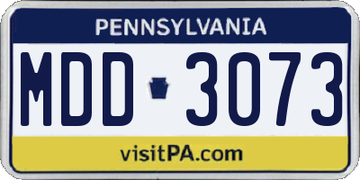 PA license plate MDD3073