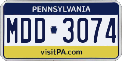 PA license plate MDD3074
