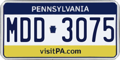 PA license plate MDD3075