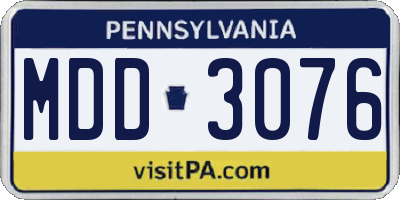 PA license plate MDD3076