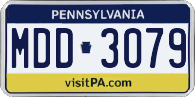 PA license plate MDD3079
