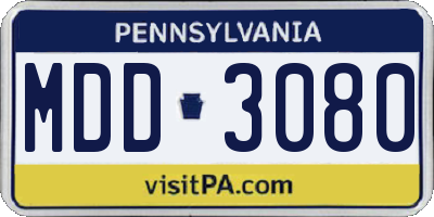 PA license plate MDD3080