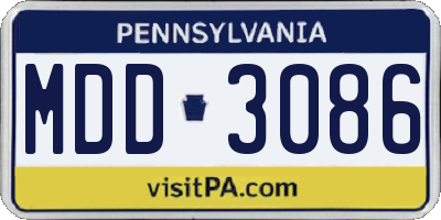 PA license plate MDD3086