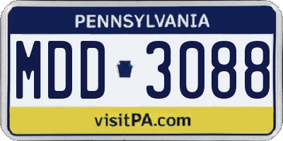PA license plate MDD3088