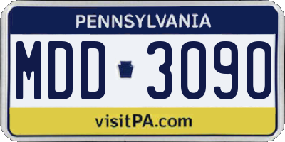 PA license plate MDD3090