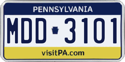 PA license plate MDD3101