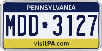 PA license plate MDD3127
