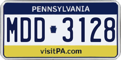 PA license plate MDD3128