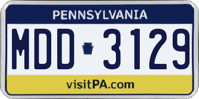 PA license plate MDD3129