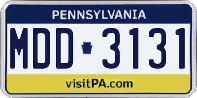 PA license plate MDD3131
