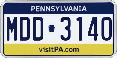 PA license plate MDD3140