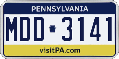 PA license plate MDD3141