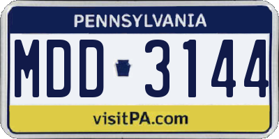 PA license plate MDD3144