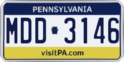 PA license plate MDD3146
