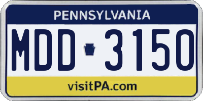 PA license plate MDD3150