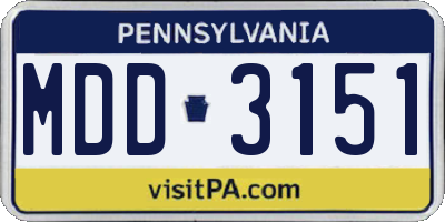 PA license plate MDD3151