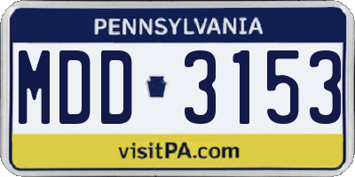 PA license plate MDD3153