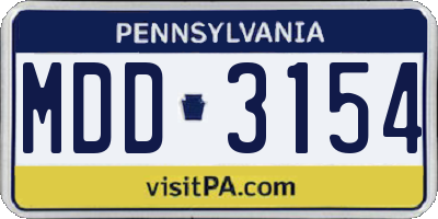 PA license plate MDD3154