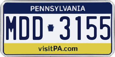 PA license plate MDD3155