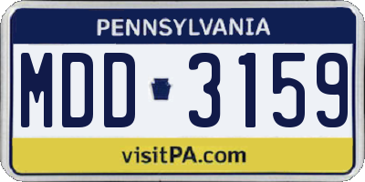 PA license plate MDD3159