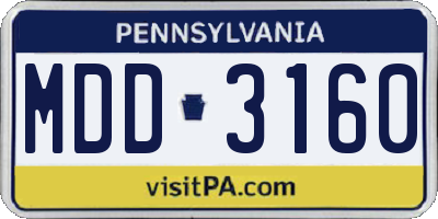 PA license plate MDD3160