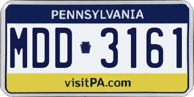 PA license plate MDD3161