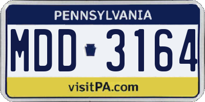 PA license plate MDD3164