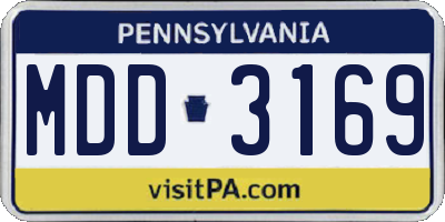 PA license plate MDD3169