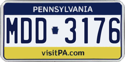 PA license plate MDD3176