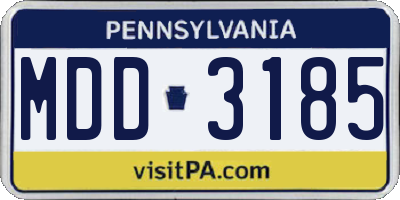 PA license plate MDD3185