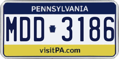 PA license plate MDD3186
