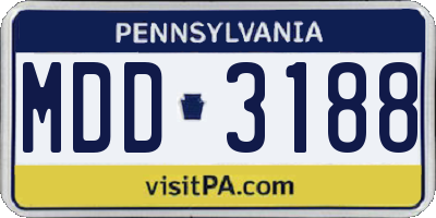 PA license plate MDD3188