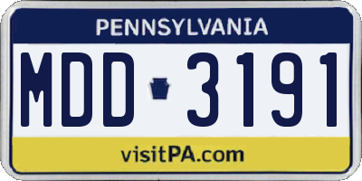 PA license plate MDD3191