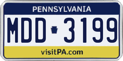 PA license plate MDD3199