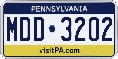 PA license plate MDD3202