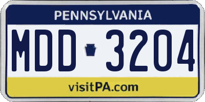 PA license plate MDD3204