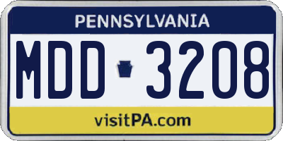 PA license plate MDD3208
